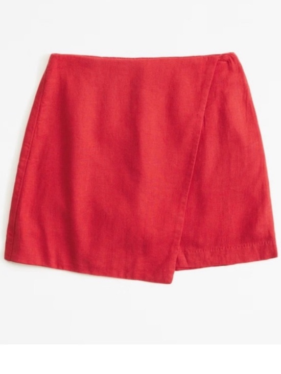 Abercrombie & Fitch Dresses & Skirts - Abercrombie & Fitch Red Asymmetrical Mini Skirt